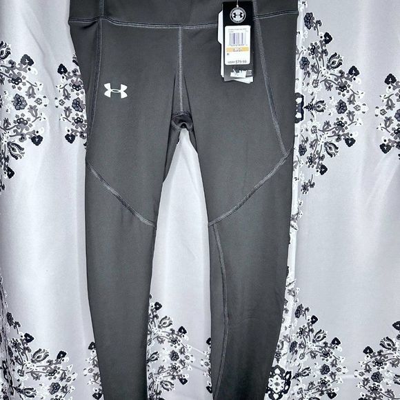 Under Armour Women's Headgear Speed Pocket 1344969 Ankle Crop Gray Pants S NWT - Picture 3 of 5